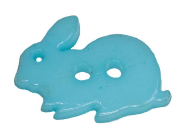 Kids button as a rabbit in light blue 18 mm 0,71 inch